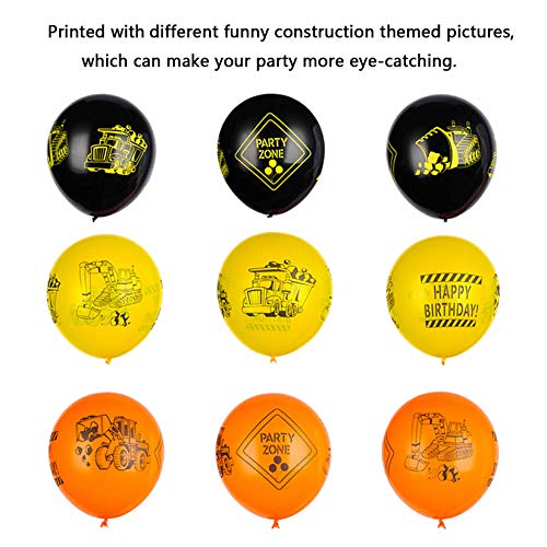 Construction Birthday Party Supplies Dump Truck Birthday Party Decorations with Construction Printed Balloons Vehicle Banner for Construction Theme Birthday Party 50 Pack