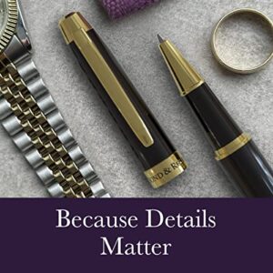 Bond & Regent Rollerball Pen - Certified Luxury Grade | 24 Karat Gold & Gloss Black | Nice Gift Pens for Men and Women