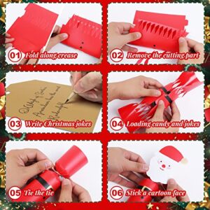 DoreenBow 12 Pack Christmas No Snap Party Favor Christmas Crackers Christmas Holiday Table Favors with Prizes Party Joke Gift for Kids Adults New Year Party Supplies