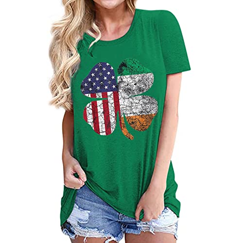 Casual Blouse for Womens 2023 Easter Day Valentine's Day St. Patrick's Day White Sleeveless Blouse for Women St Day Party Supplies Womens Semi Casual Tops Party Kitchen