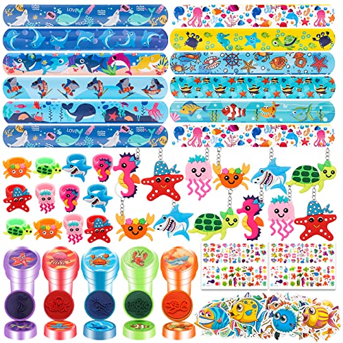 88Pcs Under the Sea Party Favors for Kids, Ocean Sea Animals Themed Party Supplies for Boys Girls, Cute Sea Animal Party Favors for Birthday Party Supplies School Rewards Prize for Kids