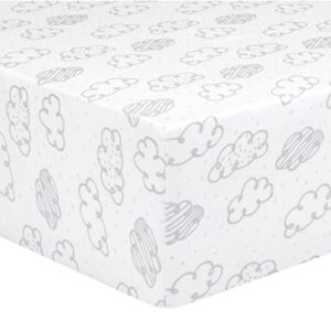 trend lab jersey fitted crib sheet, clouds