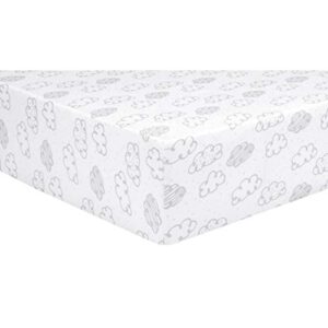 Trend Lab Jersey Fitted Crib Sheet, Clouds