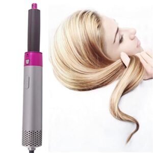 Tyfanag Hair Dryer Brush 5 in 1 Electric Blow Dryer Comb Hair Curling Wand Detachable Brush Kit Negative Ion Hair Curler Curling Iron (Color : 5 in1 hot air Brush, Plug Type : US Plug)