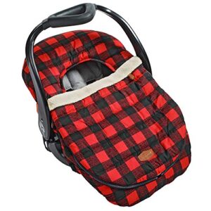 jj cole baby car seat cover, blanket-style baby stroller & baby carrier cover, buffalo check