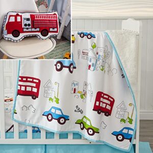 brandream boys fire truck pillow & cars baby crib bedding set