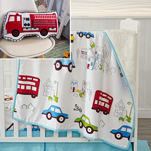 Brandream Boys Fire Truck Pillow & Cars Baby Crib Bedding Set