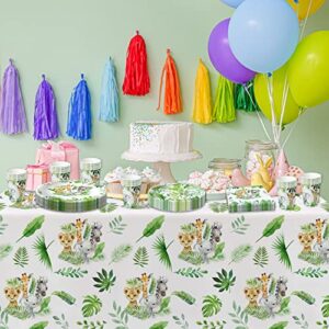 HIPVVILD Safari Jungle Theme Party Supplies For Boys - Jungle Safari Birthday Baby Shower Decorations Tableware Include 9" Party Plates, 7" Plate, Cups, Napkins, Safari Party Decorations | Serve 48