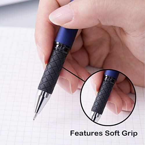 MiSiBao Black Ink Gel Ink Rollerball Pens 2 in 1 Medium Point Pens with Stylus Work Pen Smooth Writing for Office Black gel pen (Dark Grey-18pack)