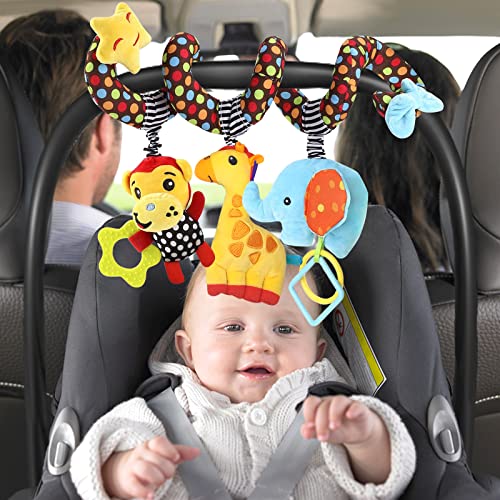 Car Seat Toys Baby Toys 0-3 Months Infant Toys, Newborn Toys Baby Spiral Stroller Toys, Baby Toys 0-6 Months for Crib Mobile Bassinet