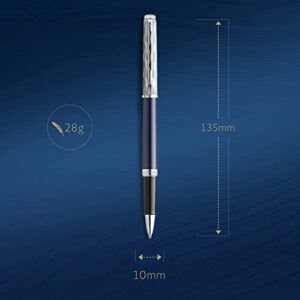 Waterman Hémisphère Rollerball Pen | Metal & Blue Lacquer | Chiselled Cap | Black Ink | Gift Box