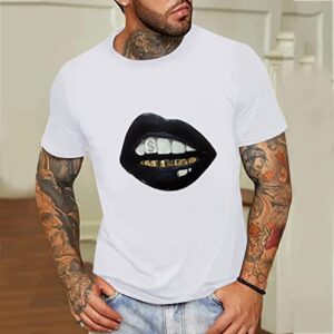HSSDH Men's Summer Casual Graphic Print Round Neck Short Sleeve T Shirt Tee Tops#aalnz0110- *1249-new years eve party supplies