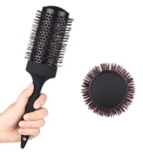 large ceramic round brush for blow drying, 2.9 inch ionic thermal barrel hairbrush for women blowout, styling, curling, smoothing, straightening medium to long wavy or curly hair