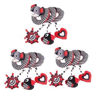 kisangel car seat toys car toys 3pcs animal rattle infant for ster crib carseat baby toy car seat toys car toys