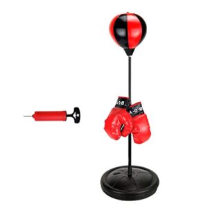 pingping - bag punching for kids with gloves punching sport ball set boxing adjustable novelty funny toy rocking chair for babies (red, one size)