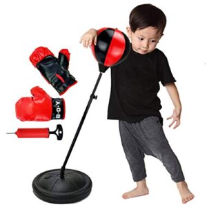 PINGPING - Bag Punching for Kids with Gloves Punching Sport Ball Set Boxing Adjustable Novelty Funny Toy Rocking Chair for Babies (red, One Size)