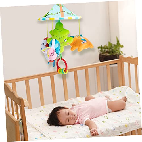 Kisangel 5pcs Crib Rattles Baby Early Cartoon Mobile Chime Toys Dangling Car Infant Cradle Development Decoration Rattle for Ster Animal Blue Nursery Wind Hanging Newborn Toy Bed Boys