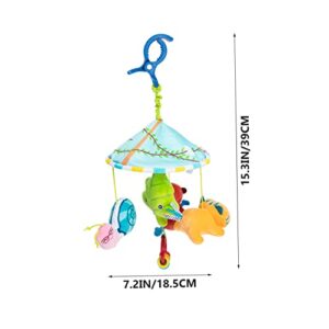 Kisangel 5pcs Crib Rattles Baby Early Cartoon Mobile Chime Toys Dangling Car Infant Cradle Development Decoration Rattle for Ster Animal Blue Nursery Wind Hanging Newborn Toy Bed Boys