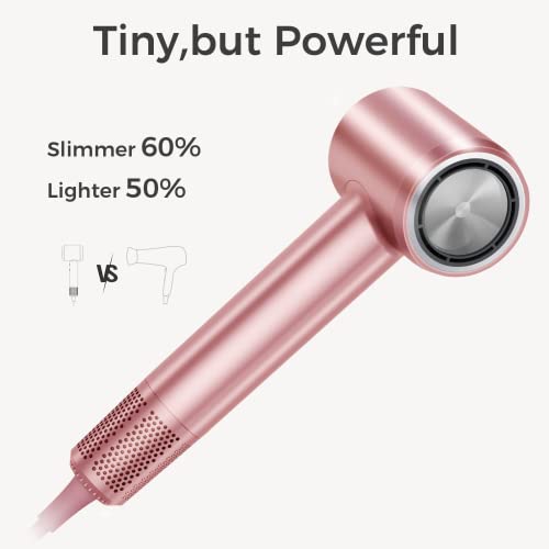 Tensky Hair Dryer, Blow Dryers with 110,000 RPM Ionic High-Speed Brushless Motor for Fast Drying 200 Million Thermo-Control Hairdryer with Magnetic Nozzle NO Heat Damage Quiet for Home Travel