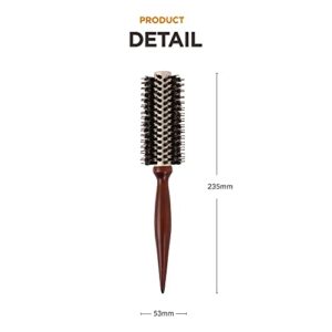 gloss&glow Hair Brush, Bore Bristle Round Hot Curling Hair Brush, Thermal Ceramic & Ionic Tech, Roller Hairbrush for Blow Drying, Curling, Straightening, Add Volume & Shine (2 inch, Barrel 0.7 inch)