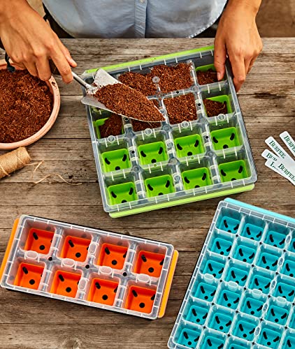 Burpee SuperSeed Seed Starting Tray | 16 XL Cell | Reusable & Dishwasher Safe | for Starting Vegetable Seeds, Flower Seeds & Herb Seeds | Indoor Grow Kit for Deep-Rooted Seedlings