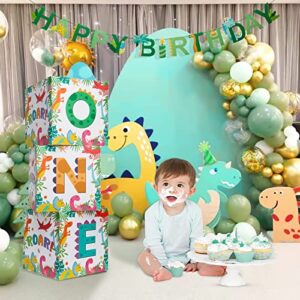 1st birthday balloon box decorations, one boxes for 1st birthday boys, dinosaur birthday party supplies balloon boxes dinosaur birthday banner dinosaur party favors first birthday decorations for boy