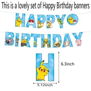 poke-mon birthday party supplies,Cute Animation themed Birthday Banners and Hanging Swirls,Boys and girls for birthday party supplies