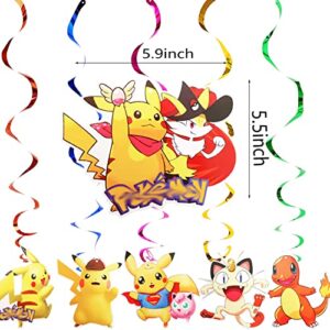 poke-mon birthday party supplies,Cute Animation themed Birthday Banners and Hanging Swirls,Boys and girls for birthday party supplies