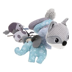 Kisangel 3pcs Cot Mobile Toy Plaything Around Cognitive Pendant Bar Pram Infants Fox Hanging Plush Color Car Toys Musical Baby Interactive Activity Grey Crib with Rattles for Animal