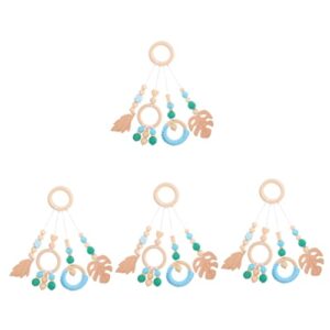 kisangel baby toy 16 pcs crib gym girls wood decor hanging baby newborn kids seat cot toy toys infant wooden adorable rattle ster car rattles for toddler plaything pendant play boys bed newborn toys