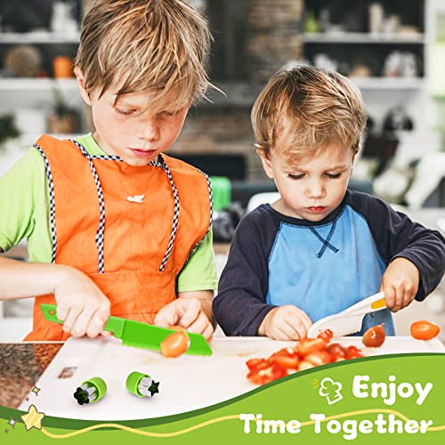 13 Pieces Montessori Kitchen Tools for Toddlers-Kids Cooking Sets Real-Toddler Safe Knives Set for Real Cooking with Plastic Toddler Safe Knives Crinkle Cutter Kids Cutting Board