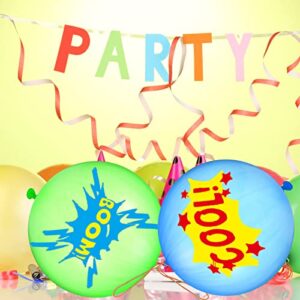 30 Pcs Large Punch Balloons Party Favors Neon Punching Balloons 18 Inch Punch Balls with Rubber Band Heavy Duty Latex Round Bouncy Balloons Fun Balloons for Birthday Gift Wedding Party (Bright Style)