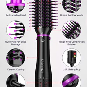 Hair Dryer Brush, 4-in-1 Hot Air Brush Blow Dryer - Straighten, Curl, Volumize & Dry in One Step, Negative Ion Blow Dryer Brush Hairbrush Blow Dryer Hair Styler with 4 Detachable Attachments, 3 Temps