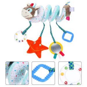 ibasenice Baby Stroller 6 pcs Doll Bed Childhood Boys Plaything Educational Early Plush Crib Worm Pendant Animal Kids Bell Girls Car Theme Bar Funny Around Adorable Mobile Rattle Ster Baby Toys