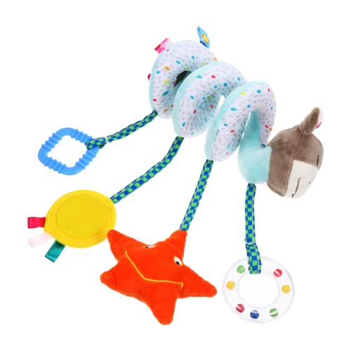 ibasenice Baby Stroller 6 pcs Doll Bed Childhood Boys Plaything Educational Early Plush Crib Worm Pendant Animal Kids Bell Girls Car Theme Bar Funny Around Adorable Mobile Rattle Ster Baby Toys