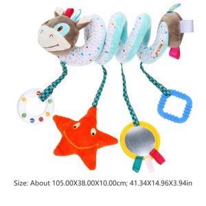 ibasenice Baby Stroller 6 pcs Doll Bed Childhood Boys Plaything Educational Early Plush Crib Worm Pendant Animal Kids Bell Girls Car Theme Bar Funny Around Adorable Mobile Rattle Ster Baby Toys