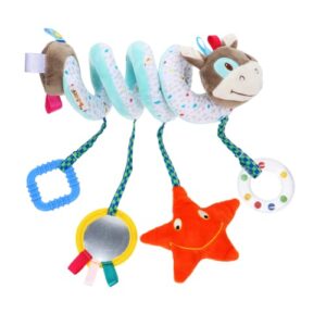 ibasenice Baby Stroller 6 pcs Doll Bed Childhood Boys Plaything Educational Early Plush Crib Worm Pendant Animal Kids Bell Girls Car Theme Bar Funny Around Adorable Mobile Rattle Ster Baby Toys