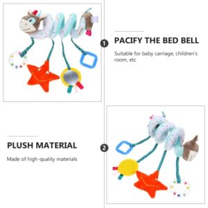 ibasenice Baby Stroller 6 pcs Doll Bed Childhood Boys Plaything Educational Early Plush Crib Worm Pendant Animal Kids Bell Girls Car Theme Bar Funny Around Adorable Mobile Rattle Ster Baby Toys