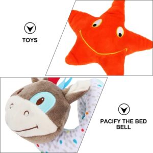 ibasenice Baby Stroller 6 pcs Doll Bed Childhood Boys Plaything Educational Early Plush Crib Worm Pendant Animal Kids Bell Girls Car Theme Bar Funny Around Adorable Mobile Rattle Ster Baby Toys