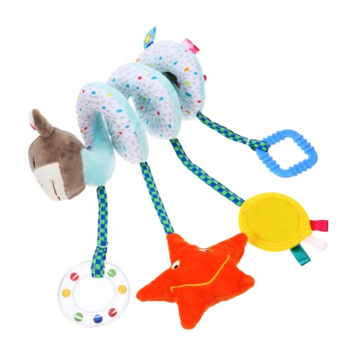 ibasenice Baby Stroller 6 pcs Doll Bed Childhood Boys Plaything Educational Early Plush Crib Worm Pendant Animal Kids Bell Girls Car Theme Bar Funny Around Adorable Mobile Rattle Ster Baby Toys