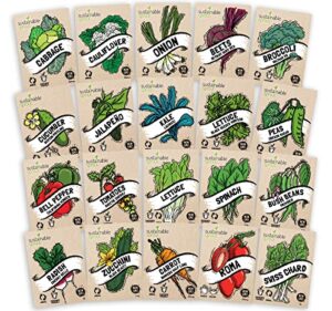 vegetable seeds for planting variety 20 pack — heirloom vegetables seeds —tomatoes,lettuce,beets,bell pepper,zucchini, broccoli,beans,cabbage,cauliflower,onion,cucumber & other vegetable garden seeds