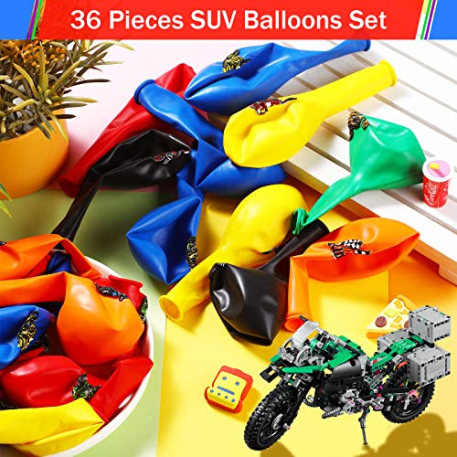 36 Pieces Dirt Bike Party Decorations Dirt Bike Party Balloons, Motocross Birthday Party Checkered Flag Party Decoration Balloon Supplies for Girl Boy Dirt Bike Sports Racing Party Supplies,12 Inches