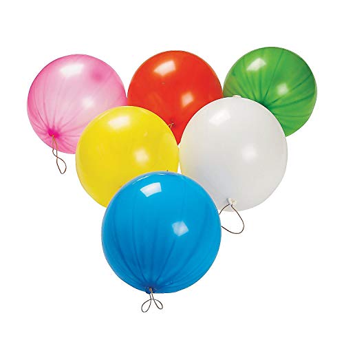 Islmlisa Fun-Filled Balloons Neon Punch Balls with Rubber Band Handle(12Piece 18")-Assorted Colors