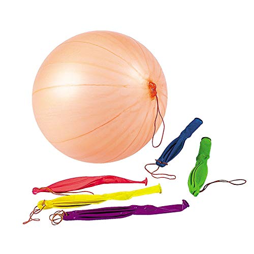 Islmlisa Fun-Filled Balloons Neon Punch Balls with Rubber Band Handle(12Piece 18")-Assorted Colors