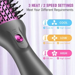 APOKE Brush Hair Dryer, Professional 1200W Ceramic Tourmaline Ionic Hot Air Styling Brush, One Step Hair Dryer & Styler Volumizer, Blow Dryer Curling Brush, Blowout Brush for Drying Curling Combing