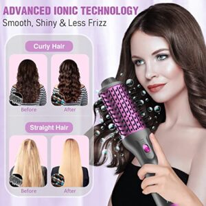 APOKE Brush Hair Dryer, Professional 1200W Ceramic Tourmaline Ionic Hot Air Styling Brush, One Step Hair Dryer & Styler Volumizer, Blow Dryer Curling Brush, Blowout Brush for Drying Curling Combing