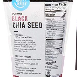 Amazon Brand - Happy Belly Organic Black Chia Seeds 1 lb