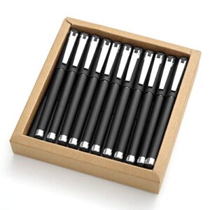 misibao black ink gel ink rollerball pens 2 in 1 medium point pens with stylus work pen smooth writing for office black gel pen (black-18pack)