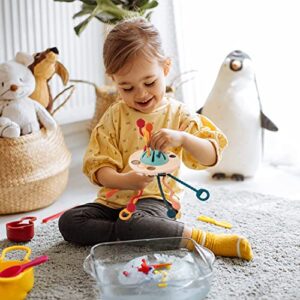 pamexin Montessori Toys for 18M+, Food Grade Silicone Pull String Activity Toy, Sensory Toys for Toddlers, Travel Toys for Babies, Baby Toys Fine Motor Skills Toys Gift for 18m+