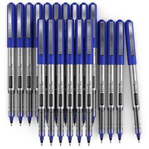 ARTEZA Rollerball Pens, Pack of 20, 0.7mm Blue Liquid Ink Pens for Bullet Journaling Fine Point Rollerball, Office Supplies for Writing, Taking Notes & Sketching